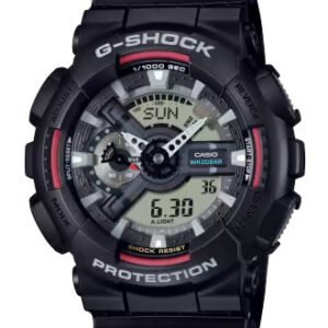 Reloj G-SHOCK para caballero GA-110RL-1A Negro con detalles rojos y grises Análogo Digital Resina