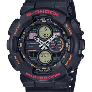 Reloj G-SHOCK para caballero GA-140-1A4 Negro con detalles rojos Análogo Digital Resina