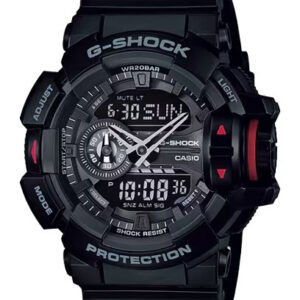Reloj G-SHOCK para caballero GA-400-1B Negro con detalles rojos Análogo Digital Resina