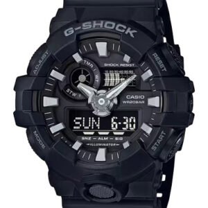 Reloj G-SHOCK para caballero GA-700-1B Negro con pantalla de tono oscuro Análogo Digital Resina