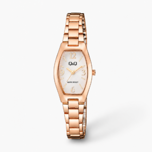 Reloj Q&Q para dama – Q06A-003PY – analógico bicolor plateado y rosado dorado