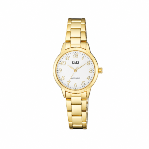 Reloj Q&Q para dama – Q11A-005PY – analógico dorado con blanco