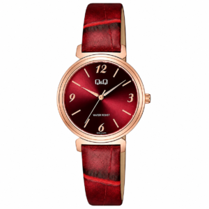Reloj Q&Q para dama - Q27B-013PY - analógico rojo y rosado dorado
