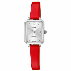 Reloj Q&Q para dama – Q29C-003PY – analógico plateado y rojo