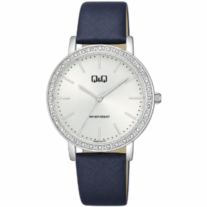 Reloj Q&Q para dama - Q33B-007PY - analógico plateado y azul