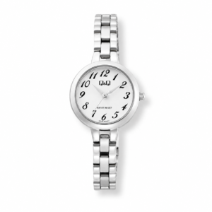 Reloj Q&Q para dama – Q55B-002PY – analógico plateado con blanco