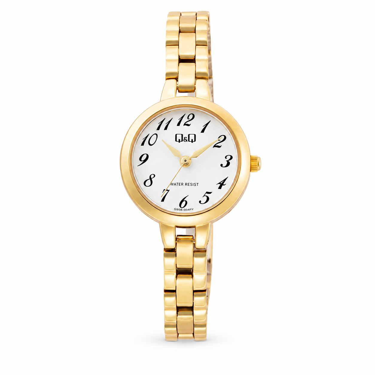 Reloj Q&Q para dama - Q55B-004PY - analógico rosado dorado con blanco