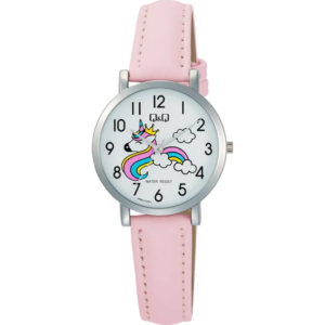 Reloj Q&Q para dama – Q58A-010PY – analógico rosado y plateado