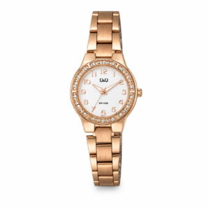 Reloj Q&Q para dama – Q691J024Y – analógico rosado dorado con blanco