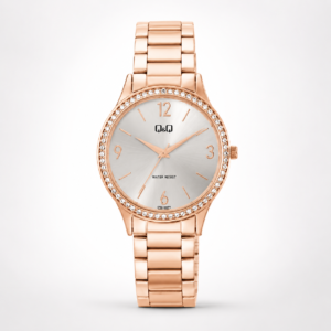 Reloj Q&Q para dama – Q75B-007PY – analógico bicolor plateado y rosado dorado