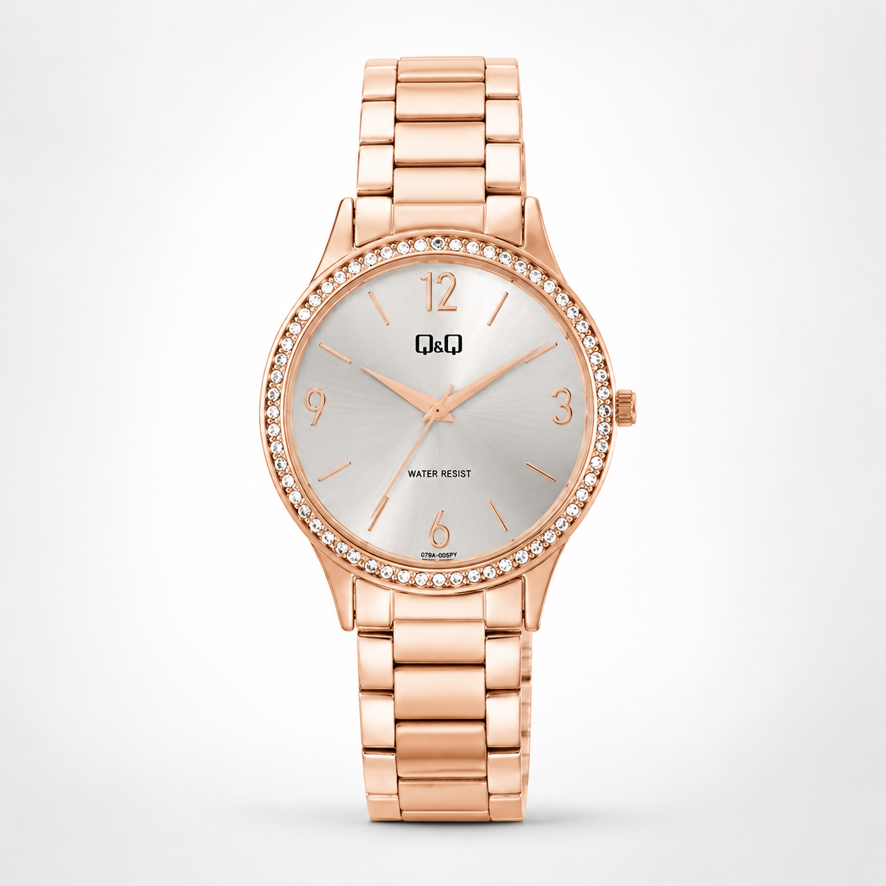 Reloj Q&Q para dama - Q75B-007PY - analógico bicolor plateado y rosado dorado