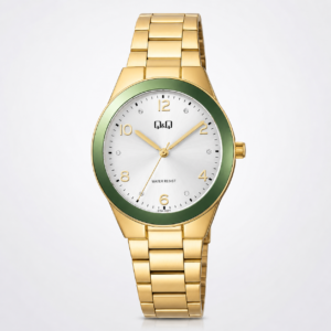 Reloj Q&Q para dama – Q78B-004PY – analógico bicolor plateado y dorado