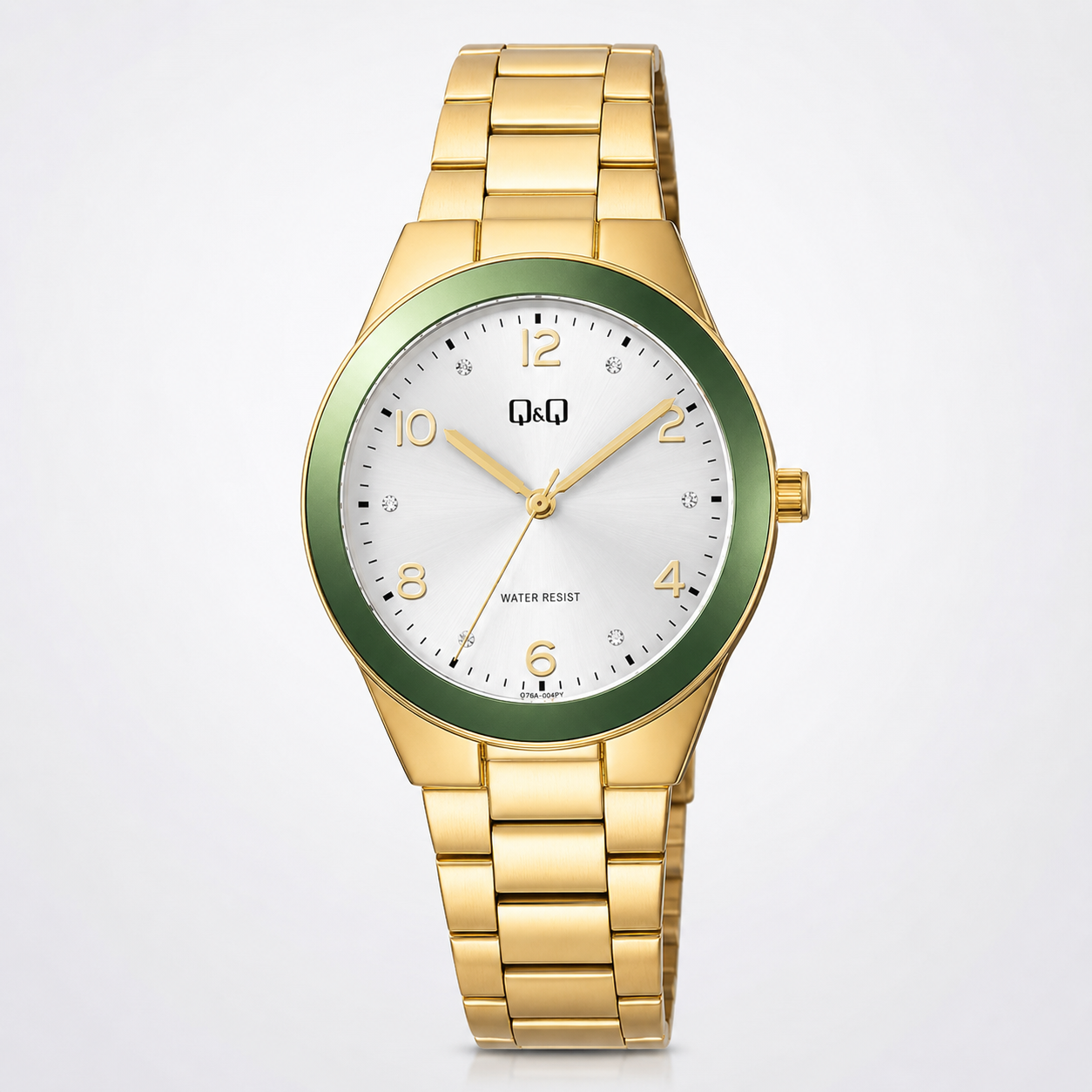 Reloj Q&Q para dama - Q78B-004PY - analógico bicolor plateado y dorado