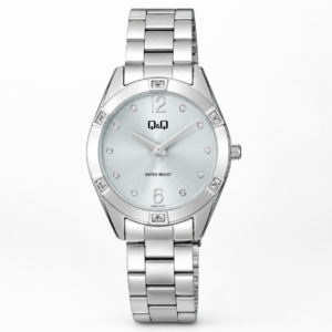 Reloj Q&Q para dama – Q83B-001PY – analógico plateado con blanco