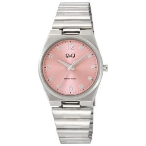 Reloj Q&Q para dama – Q84B-003PY – analógico plateado y rosado