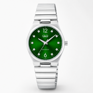 Reloj Q&Q para dama – Q84B-004PY – analógico negro y plateado