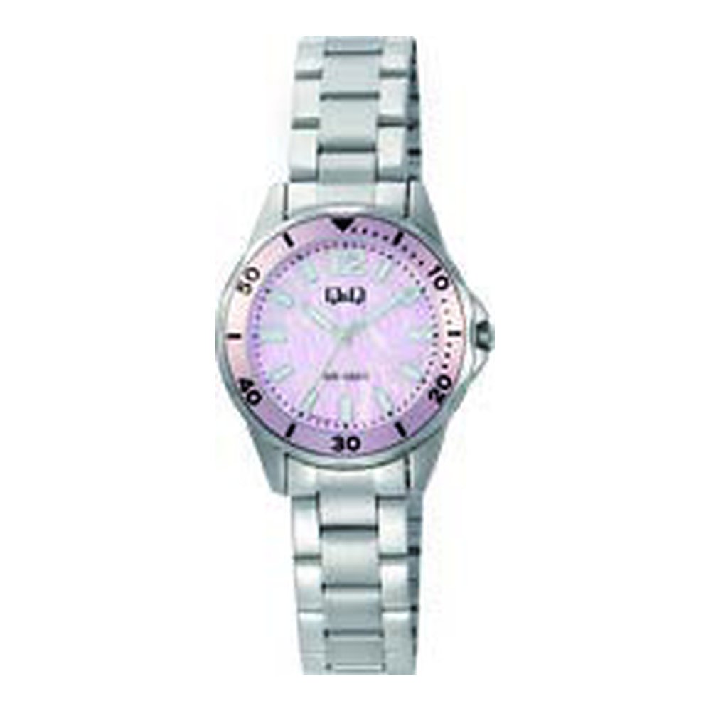 Reloj Q&Q para dama - Q88B-002PY - analógico plateado y azul