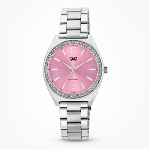 Reloj Q&Q para dama – Q91B-002PY – analógico plateado y rosado