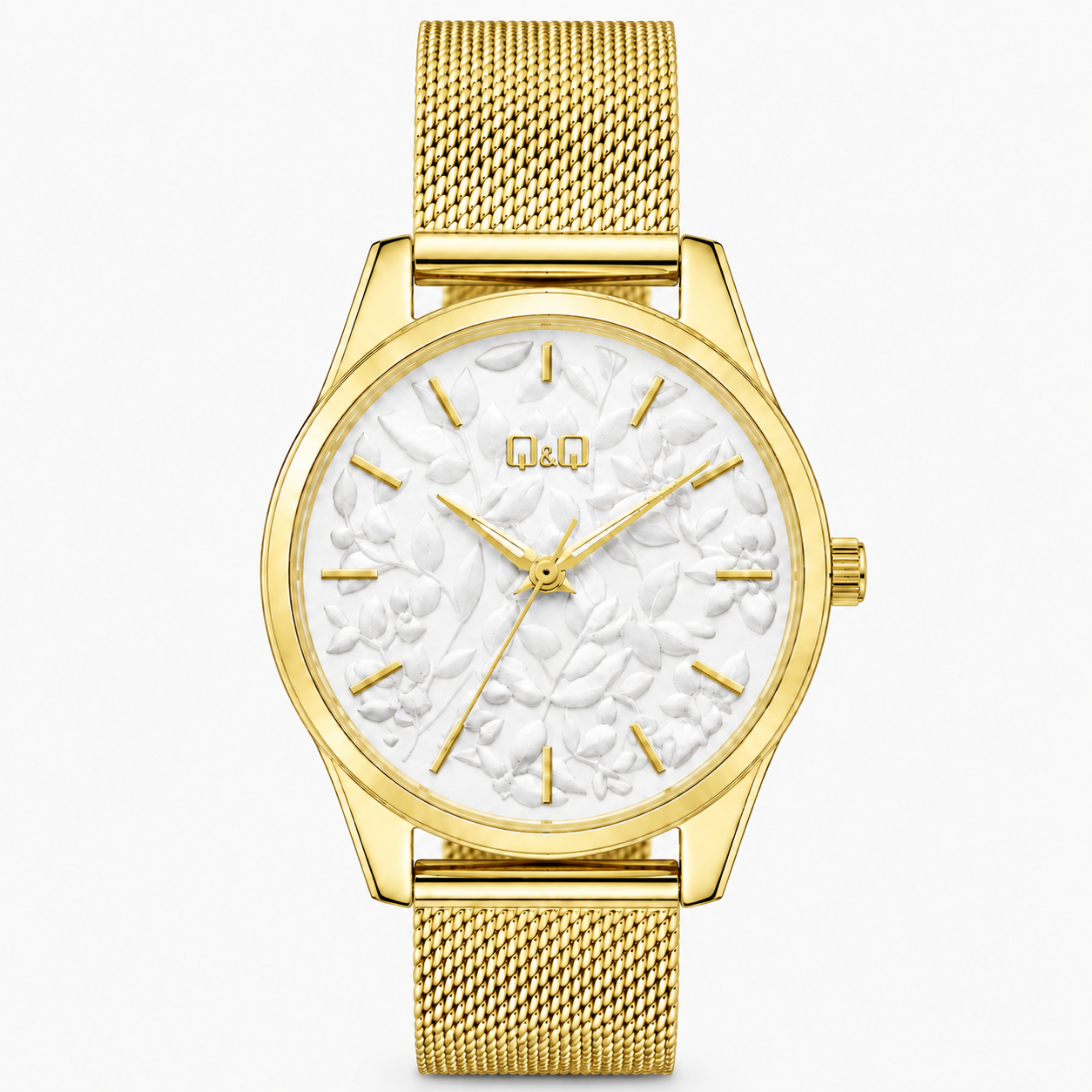 Reloj Q&Q para dama - QZ59J061Y - analógico bicolor plateado y dorado