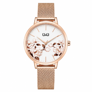 Reloj Q&Q para dama – QZ67J051Y – analógico bicolor plateado y rosado dorado