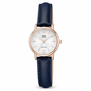 Reloj Q&Q para dama – S01A-001PY – analógico bicolor plateado y rosado dorado
