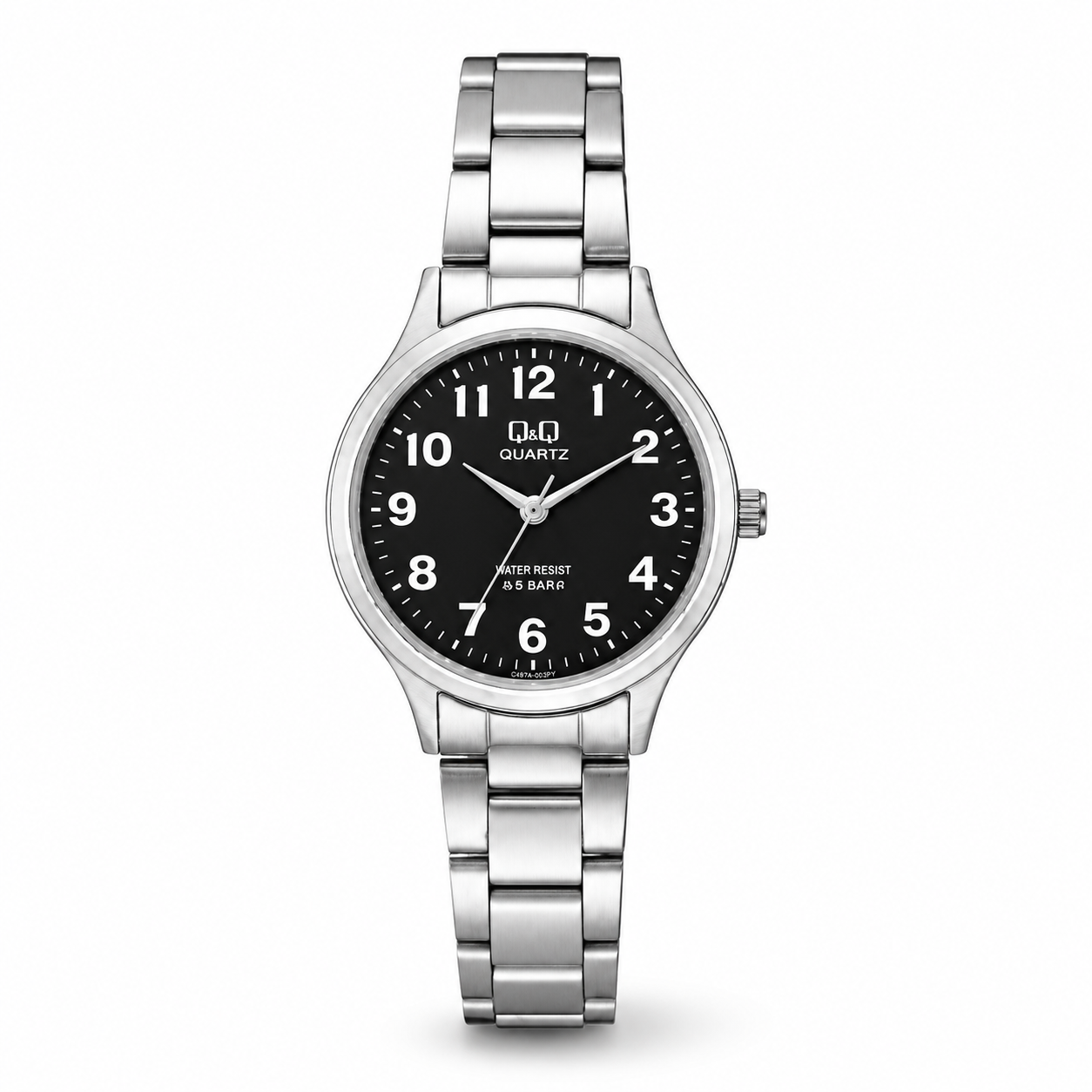Reloj Q&Q para dama - S279J205Y - analógico negro y plateado
