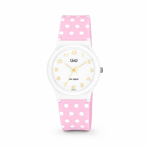Reloj Q&Q para dama – V06A-016VY – analógico rosado con blanco