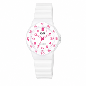 Reloj Q&Q para dama – V07A-003VY – analógico plateado con blanco