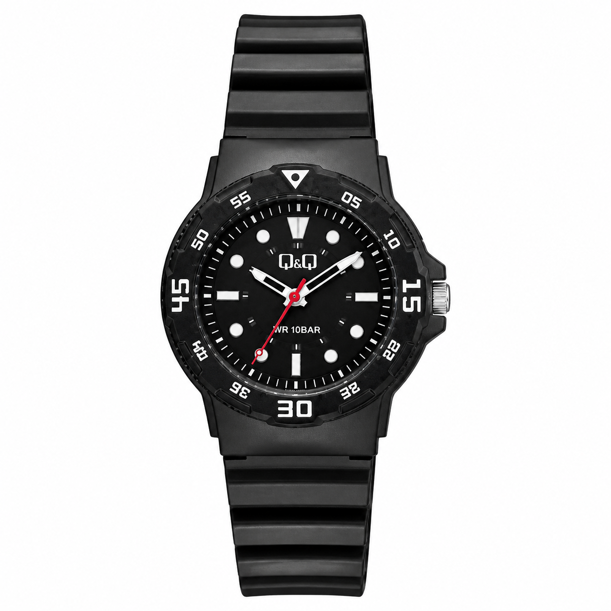 Reloj Q&Q para dama - V07A-010VY - analógico negro y plateado