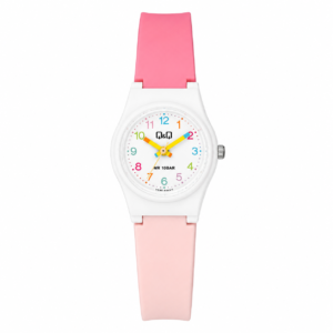 Reloj Q&Q para dama – V28A-005VY – analógico rosado con blanco