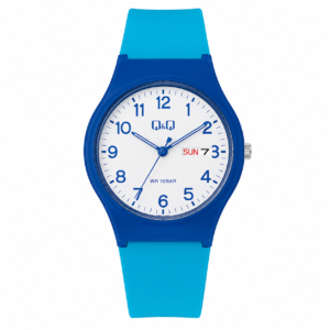 Reloj Q&Q para dama – V39A-002VY – analógico azul con blanco