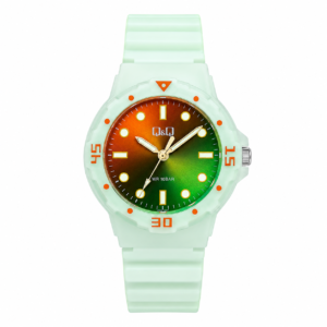 Reloj Q&Q para dama – VR19J022Y – analógico verde y plateado