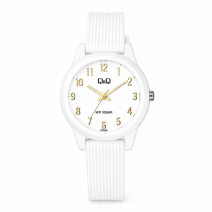 Reloj Q&Q para dama – VS13J008Y – analógico plateado con blanco