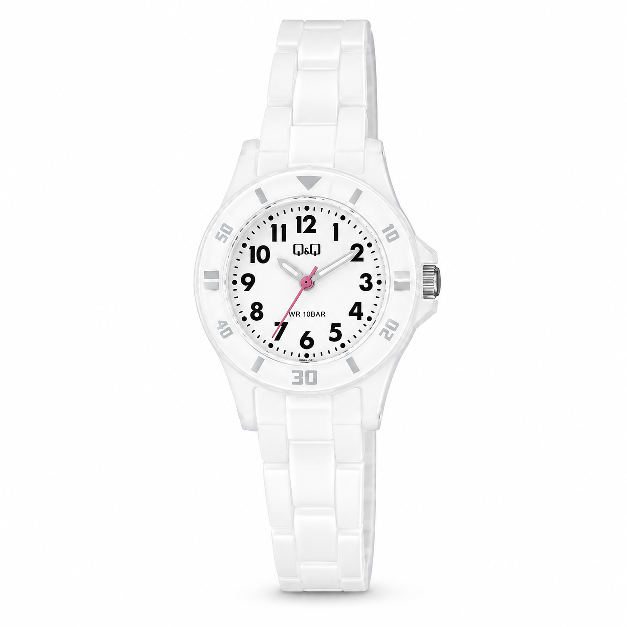 Reloj Q&Q para dama - VS66J002Y - analógico plateado con blanco