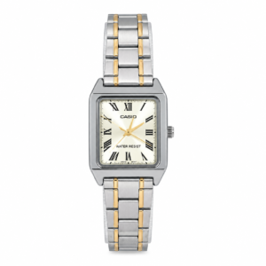 Reloj Casio dama LTP-V007SG-9B acero inoxidable fondo blanco