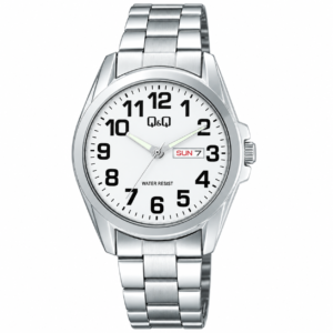 Reloj Q&Q para caballero – A05A-002PY – plateado con esfera blanca