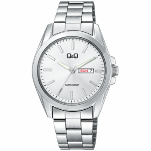 Reloj Q&Q para caballero – A05A-003PY – plateado con esfera blanca