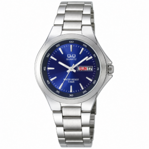 Reloj Q&Q para caballero – A164J212Y – plateado con esfera azul