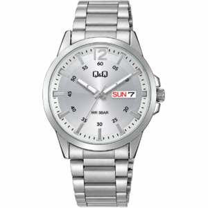 Reloj Q&Q para caballero – A36A-001PY – plateado con esfera blanca