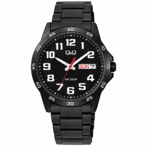 Reloj Q&Q para caballero – A37A-006PY – negro con esfera negra