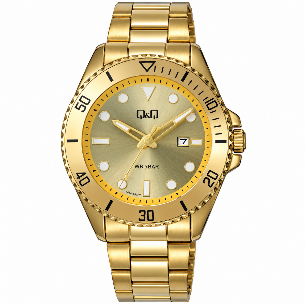 Reloj Q&Q para caballero - A41A-003PY - plateado con esfera negra