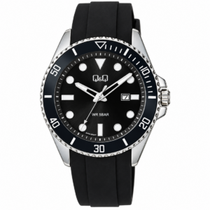 Reloj Q&Q para caballero – A41A-004PY – correa negra y esfera negra