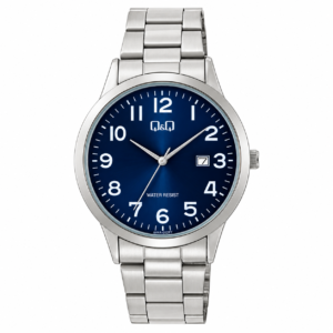 Reloj Q&Q para caballero – A44A-002PY – plateado con esfera azul