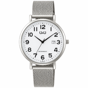 Reloj Q&Q para caballero – A46A-001PY – plateado con esfera blanca