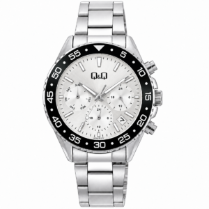 Reloj Q&Q para caballero – A50A-001PY – plateado con esfera blanca