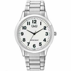 Reloj Q&Q para caballero – C08A-007PY – plateado con esfera blanca