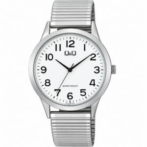 Reloj Q&Q para caballero – C10A-071PY – plateado con esfera negra
