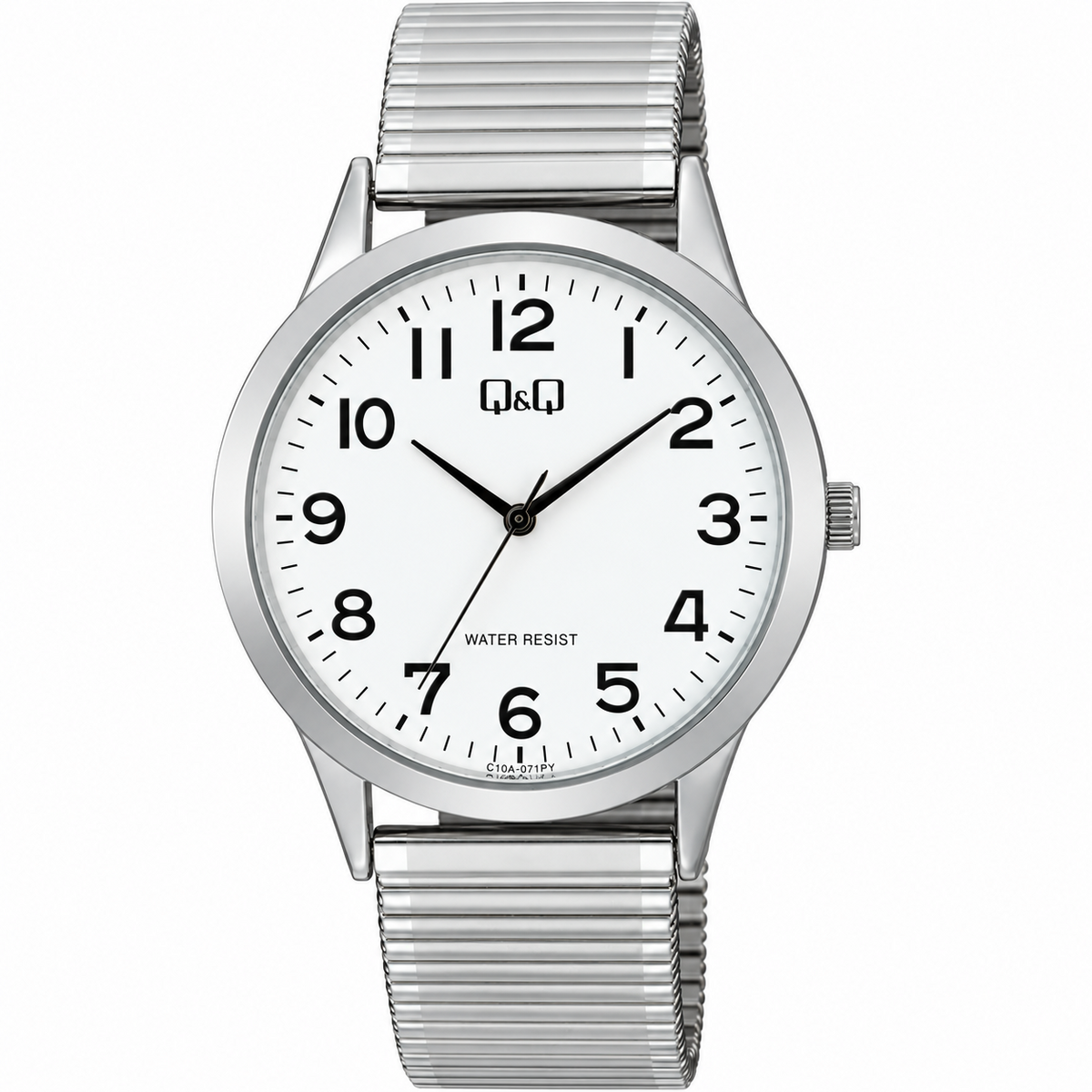 Reloj Q&Q para caballero - C10A-071PY - plateado con esfera negra