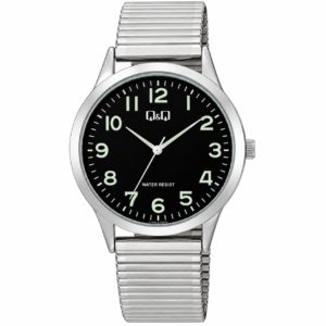 Reloj Q&Q para caballero – C10A-072PY – plateado con esfera negra