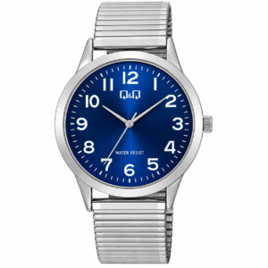 Reloj Q&Q para caballero – C10A-073PY – plateado con esfera azul